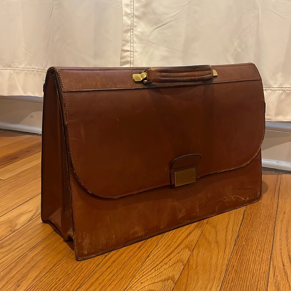 Vintage Coach Handmade Leather Briefcase